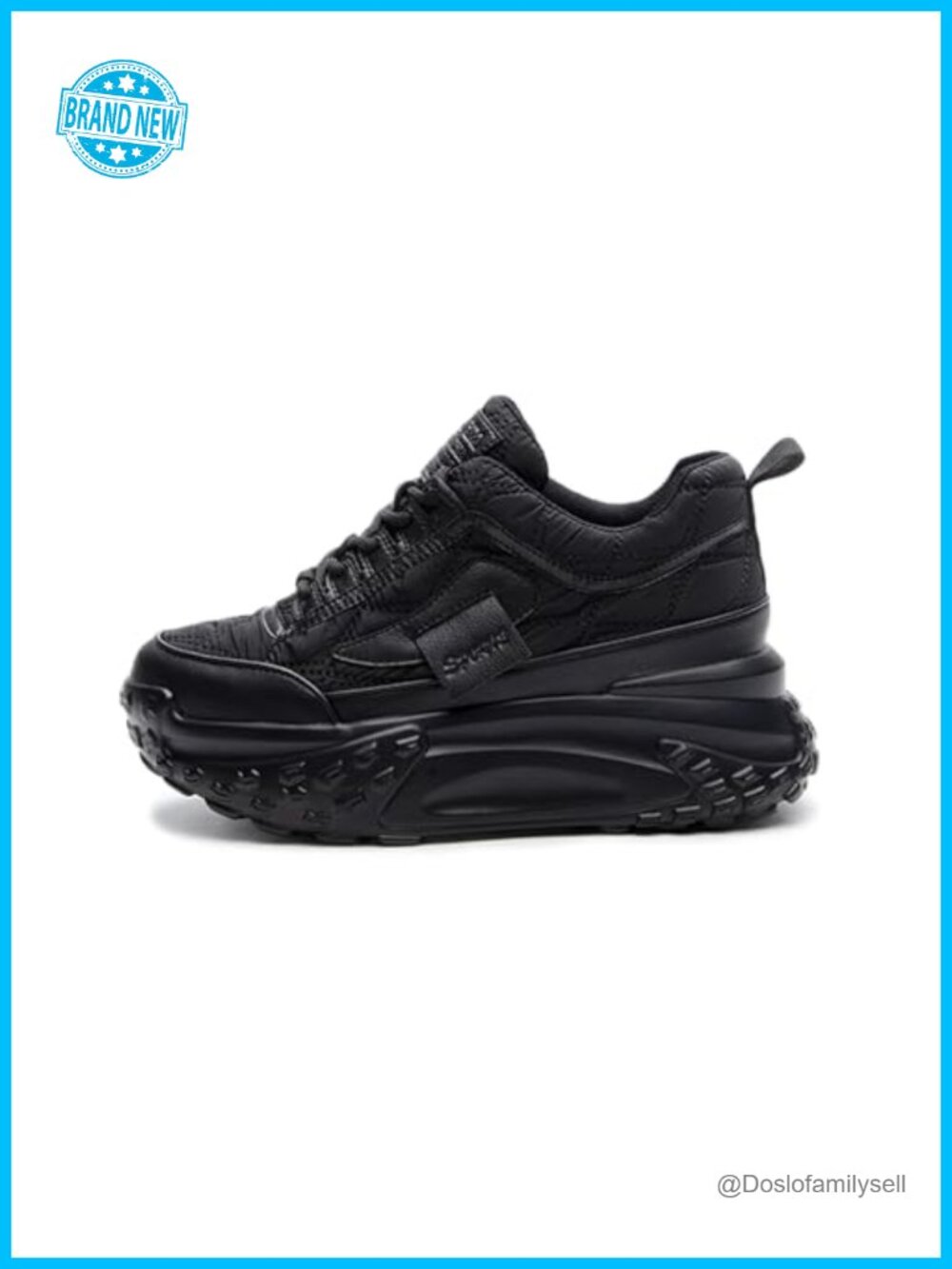 Women's Chunky Platform Lace-Up Sneakers Height Increase Walking Shoes